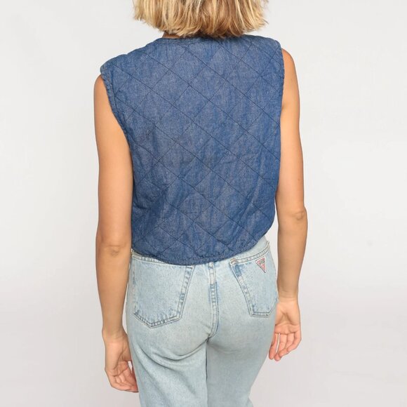 Lizwear Reversible denim and plaid vest - Picture 3 of 13